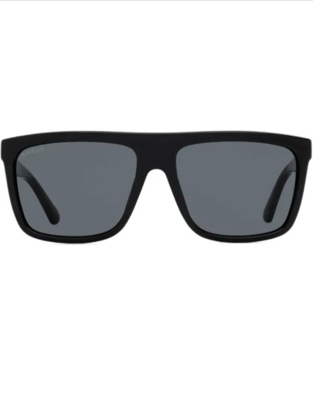 Gucci Black Rectangular Sunglasses with Dark Gray Lenses